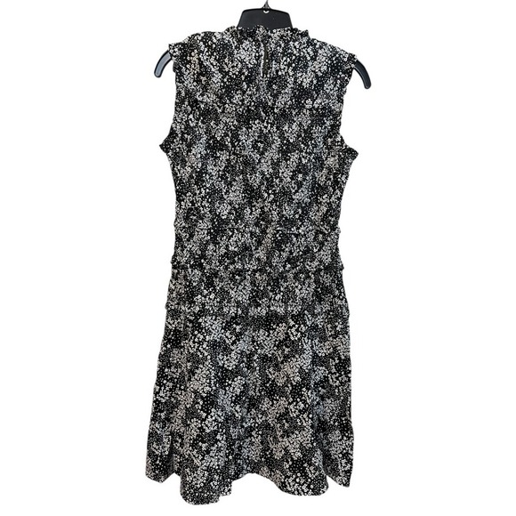Madewell Smocked Crewneck Mini Dress in Floral Black White Size 2 NWT NU575‎ - Picture 4 of 9
